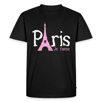 Paris France Eiffel Tower Souvenir - Men's Premium Organic T-Shirt - black - Front - Nico (187cm)