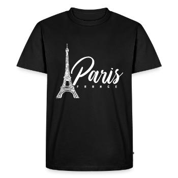Paris France Eiffel Tower Souvenir - Men's Premium Organic T-Shirt - black - Front - Nico (187cm)