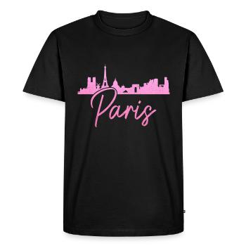 Paris France Eiffel Tower Souvenir - Men's Premium Organic T-Shirt - black - Front - Nico (187cm)
