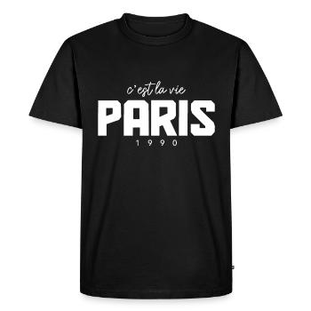 Paris France Eiffel Tower Souvenir - Men's Premium Organic T-Shirt - black - Front - Nico (187cm)