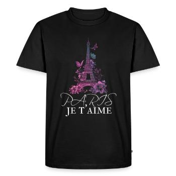 Paris France Eiffel Tower Souvenir - Men's Premium Organic T-Shirt - black - Front - Nico (187cm)