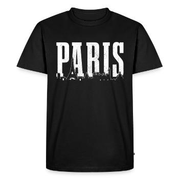 Paris France Eiffel Tower Souvenir - Men's Premium Organic T-Shirt - black - Front - Nico (187cm)
