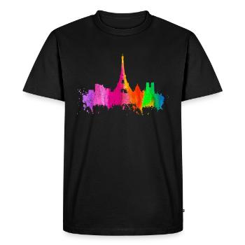 Paris France Eiffel Tower Souvenir - Men's Premium Organic T-Shirt - black - Front - Nico (187cm)