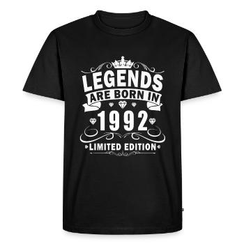 Legends are born in 1992 - Men's Premium Organic T-Shirt - black - Front - Nico (187cm)