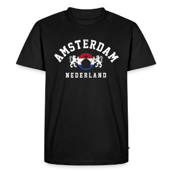 Amsterdam Pays-Bas Hollande Souvenir - T-shirt Premium bio Homme - noir - Devant - Nico (187cm)