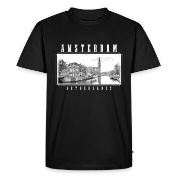 Amsterdam Pays-Bas Hollande Souvenir - T-shirt Premium bio Homme - noir - Devant - Nico (187cm)