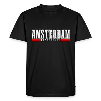 Amsterdam Pays-Bas Hollande Souvenir - T-shirt Premium bio Homme - noir - Devant - Nico (187cm)