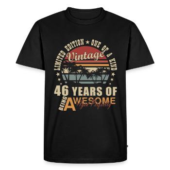 46 Years Birthday Gift 46 Years - Men's Premium Organic T-Shirt - black - Front - Nico (187cm)