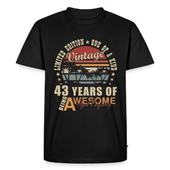 43ème anniversaire 43 ans homme légende 43ème - T-shirt Premium bio Homme - noir - Devant - Nico (187cm)