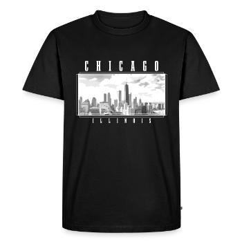 Chicago, Illinois, États-Unis - T-shirt Premium bio Homme - noir - Devant - Nico (187cm)