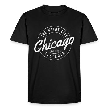 Chicago, Illinois, États-Unis - T-shirt Premium bio Homme - noir - Devant - Nico (187cm)
