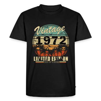 Année de construction 1972 - Né en 1972 - T-shirt Premium bio Homme - noir - Devant - Nico (187cm)