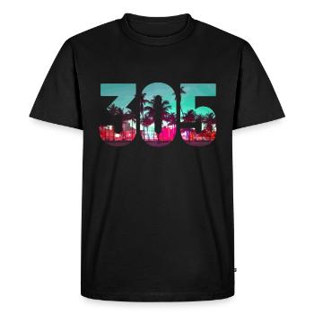 Miami, Florida, USA - Men's Premium Organic T-Shirt - black - Front - Nico (187cm)