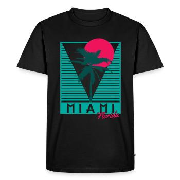 Miami, Florida, USA - Men's Premium Organic T-Shirt - black - Front - Nico (187cm)