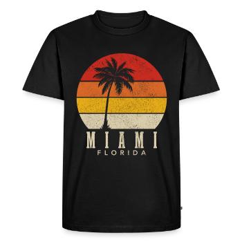 Miami, Florida, USA - Men's Premium Organic T-Shirt - black - Front - Nico (187cm)