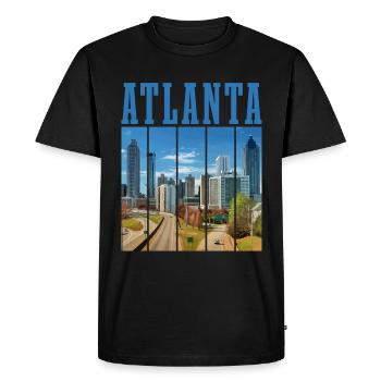 Atlanta, Géorgie - T-shirt Premium bio Homme - noir - Devant - Nico (187cm)