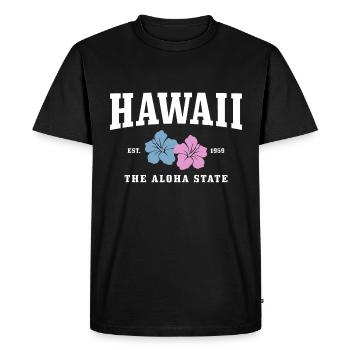 Hawaï Aloha Souvenir hawaïen - T-shirt Premium bio Homme - noir - Devant - Nico (187cm)