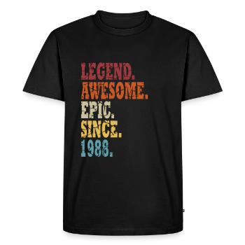 Millésime 1988 36 ans 36e anniversaire limité - T-shirt Premium bio Homme - noir - Devant - Nico (187cm)