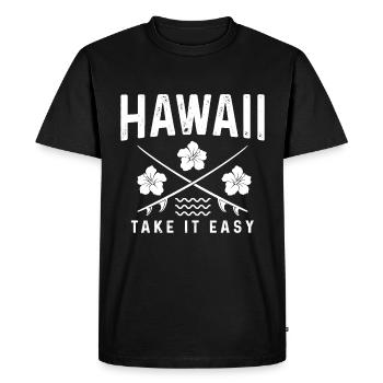 Souvenir de surfeur Aloha d’Hawaï - T-shirt Premium bio Homme - noir - Devant - Nico (187cm)