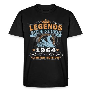 Motorcycle built in 1964 Biker 60 years anniversary - Men's Premium Organic T-Shirt - black - Front - Nico (187cm)