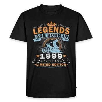 Vintage Motorcycle 1999 Retro Birthday Gift - Men's Premium Organic T-Shirt - black - Front - Nico (187cm)
