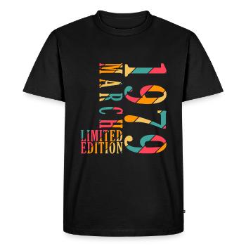 Birthday March 1979.Gift March 1979.March 1979 - Men's Premium Organic T-Shirt - black - Front - Nico (187cm)