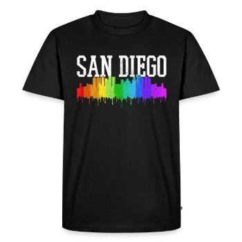 San Diego Californie Vintage Souvenir - T-shirt Premium bio Homme - noir - Devant - Nico (187cm)