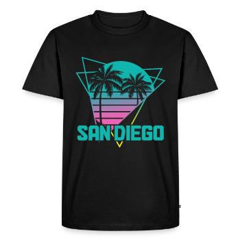 San Diego Kalifornien Vintage Souvenir - Männer Premium Bio T-Shirt - Schwarz - Vorne - Nico (187cm)