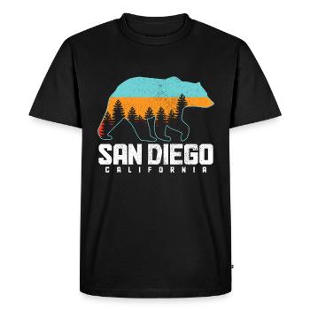 San Diego Californie Vintage Souvenir - T-shirt Premium bio Homme - noir - Devant - Nico (187cm)