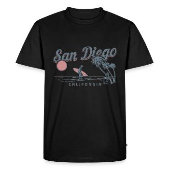 San Diego Californie Vintage Souvenir - T-shirt Premium bio Homme - noir - Devant - Nico (187cm)
