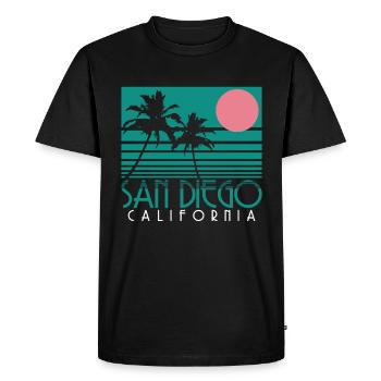 San Diego Californie Vintage Souvenir - T-shirt Premium bio Homme - noir - Devant - Nico (187cm)