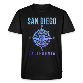 San Diego Californie Vintage Souvenir - T-shirt Premium bio Homme - noir - Devant - Nico (187cm)