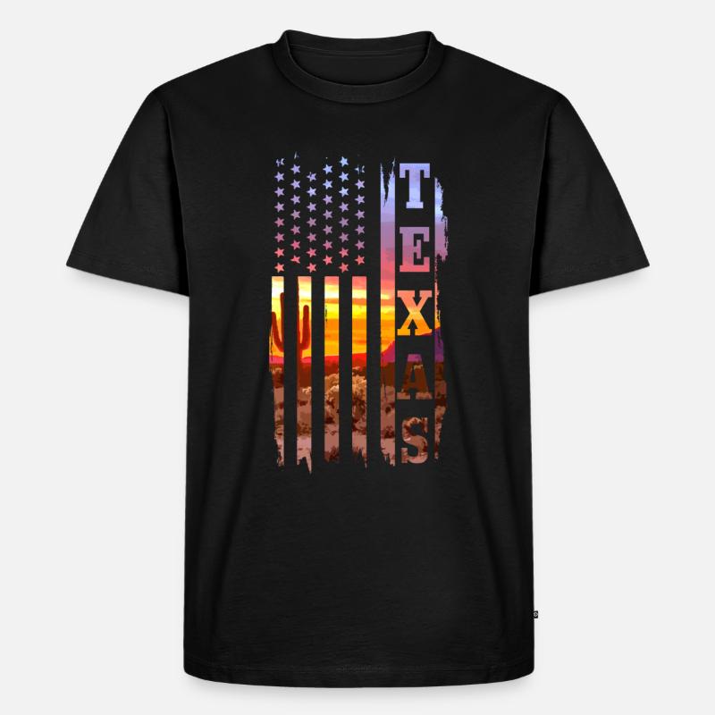 Texas - Männer Premium Bio T-Shirt - Schwarz