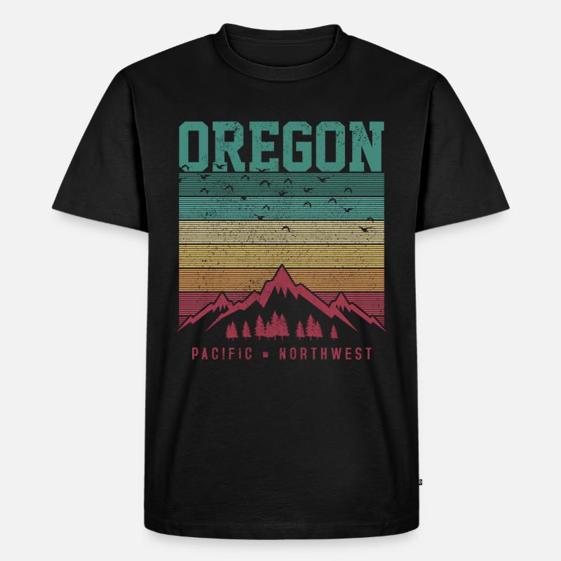 Oregon - Männer Premium Bio T-Shirt - Schwarz