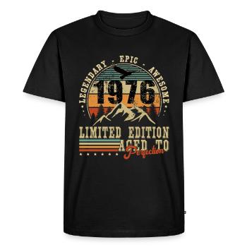 Vintage 1976 Limited Edition Geburtstag 1976 - Männer Premium Bio T-Shirt - Schwarz - Vorne - Nico (187cm)