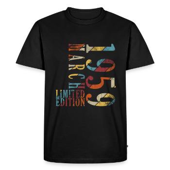 March 1959 March Anniversary March 1959 - Men's Premium Organic T-Shirt - black - Front - Nico (187cm)