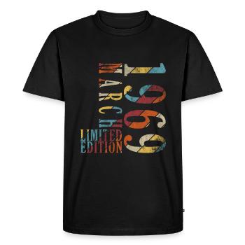 March 1969. March 1969 Birthday present. March. - Men's Premium Organic T-Shirt - black - Front - Nico (187cm)