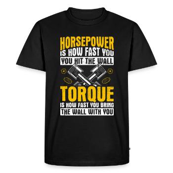 La puissance est la vitesse à laquelle la puissance est - T-shirt Premium bio Homme - noir - Devant - Nico (187cm)