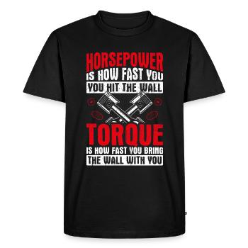 La puissance est la vitesse à laquelle - T-shirt Premium bio Homme - noir - Devant - Nico (187cm)