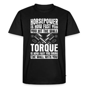 La puissance est la vitesse à laquelle la puissance est - T-shirt Premium bio Homme - noir - Devant - Nico (187cm)