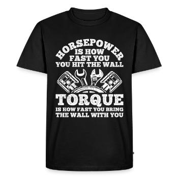 La puissance est la vitesse à laquelle la puissance est - T-shirt Premium bio Homme - noir - Devant - Nico (187cm)