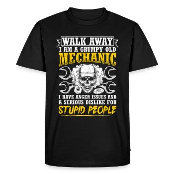 Walk Away I Am A Grumpy Old Mechanic Tuner Tuning - Men's Premium Organic T-Shirt - black - Front - Nico (187cm)