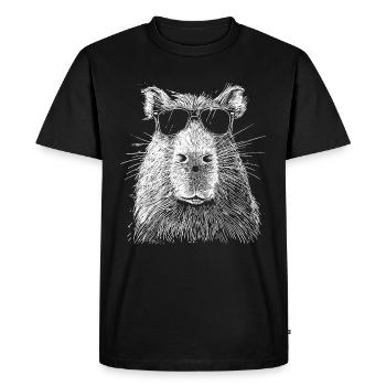 Capybara drôle cadeau - T-shirt Premium bio Homme - noir - Devant - Nico (187cm)