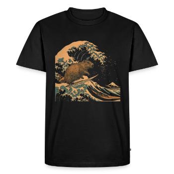 Capybara drôle cadeau - T-shirt Premium bio Homme - noir - Devant - Nico (187cm)