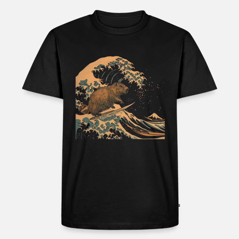 Capybara Lustiges Geschenk - Männer Premium Bio T-Shirt - Schwarz