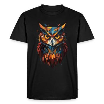Owl Polygon Vintage Gift - Men's Premium Organic T-Shirt - black - Front - Nico (187cm)