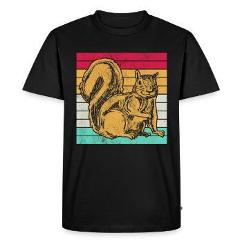 Squirrel Vintage - Men's Premium Organic T-Shirt - black - Front - Nico (187cm)