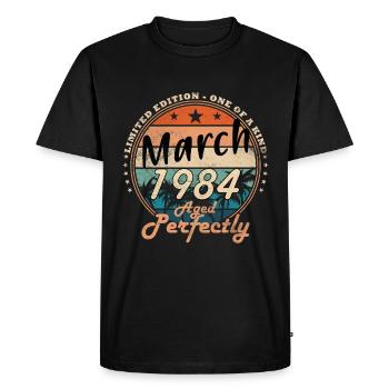 40e anniversaire cadeau mari Original mars 1984 - T-shirt Premium bio Homme - noir - Devant - Nico (187cm)