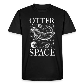 Otter Space Funny Otter Astronaut - Men's Premium Organic T-Shirt - black - Front - Nico (187cm)