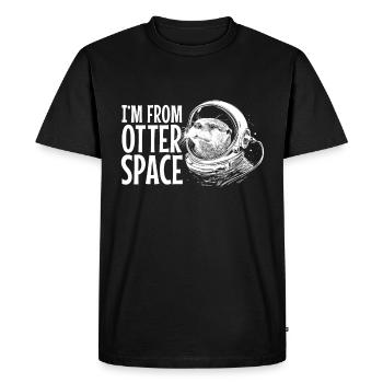 Otter Space Funny Otter Astronaut - Men's Premium Organic T-Shirt - black - Front - Nico (187cm)